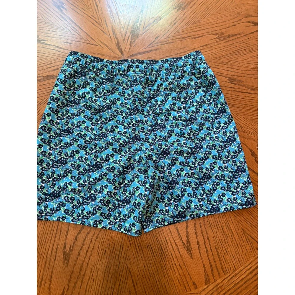 Vineyard‎ Vines Boys Blue Green Floral Swim Trunks Mesh Lined Shorts Kids Size L